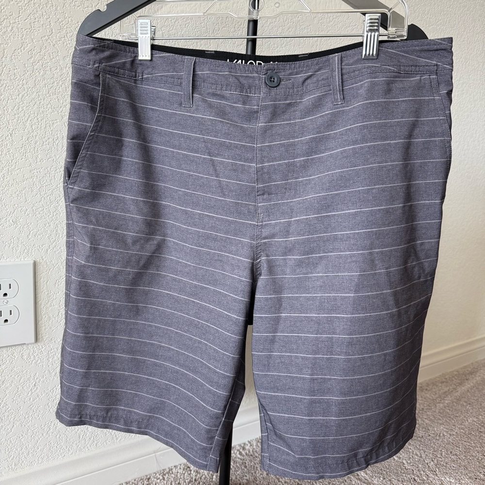 Gray Striped Men's Hybrid Shorts